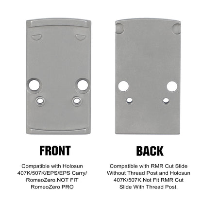 ohhunt® Titanium Optics Adapter Plate Compatible with RMR to RMS Compatible with Holosun 407K/507K/EPS Carry/EPS/RomeoZero fit RMR Cut Slide Without Thread Post