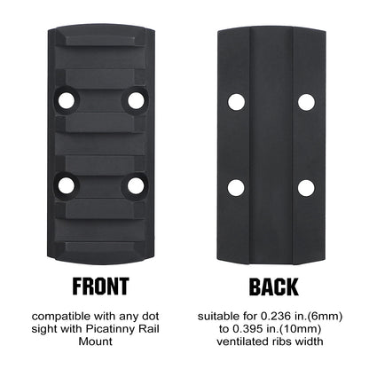 ohhunt® Universal Picatinny Rail Rib Mount for Compact Red Dot Optic fit 0.395' Ventilated Ribs Shotgun Accessories