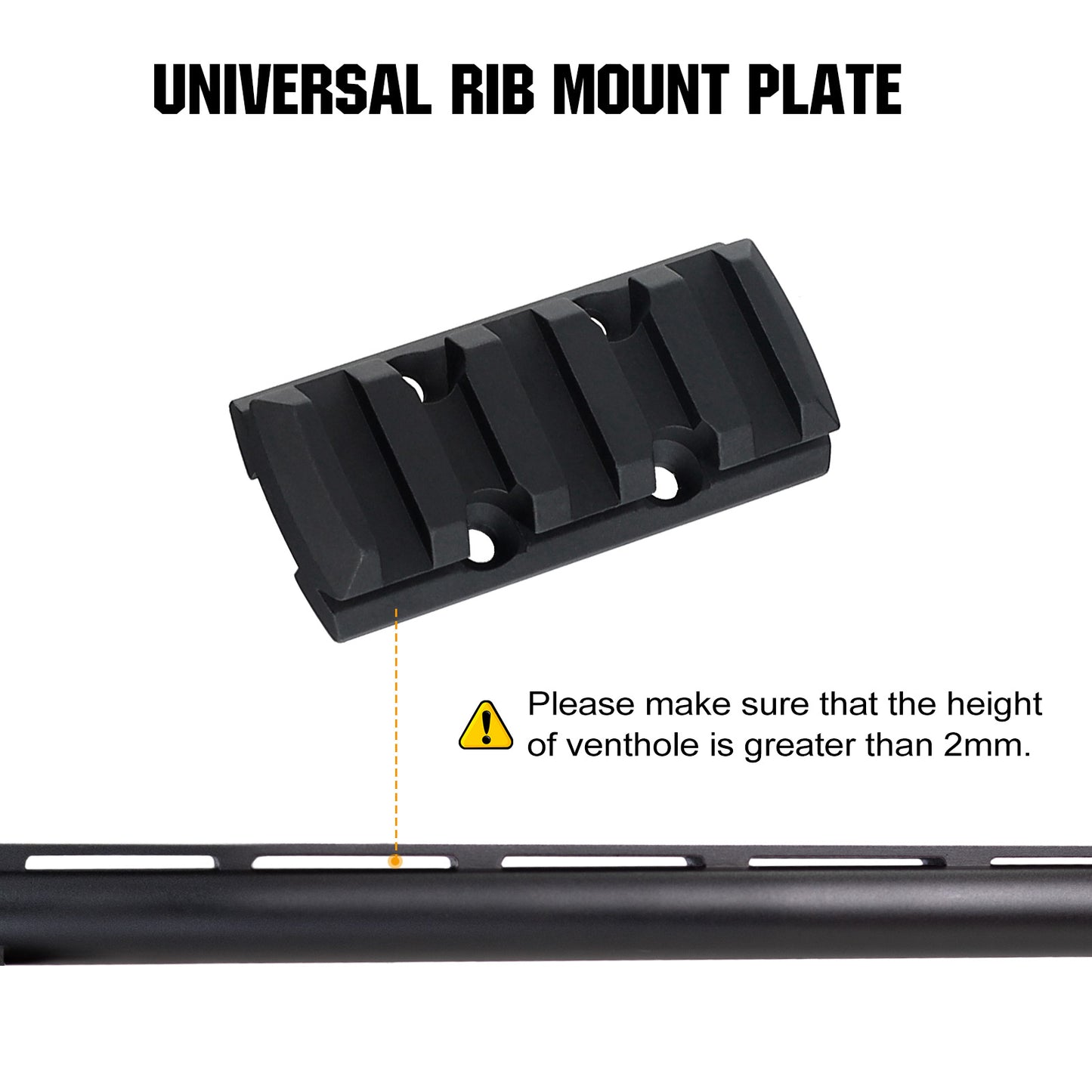 ohhunt® Universal Picatinny Rail Rib Mount for Compact Red Dot Optic fit 0.395' Ventilated Ribs Shotgun Accessories