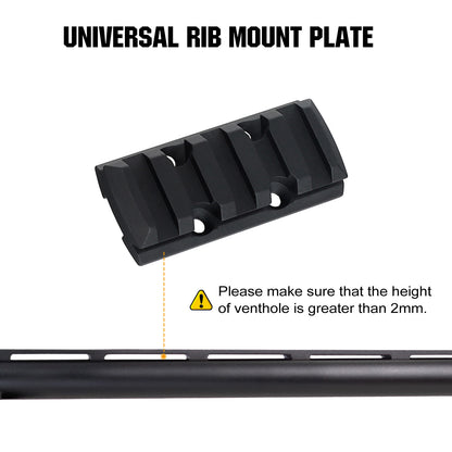 ohhunt® Universal Picatinny Rail Rib Mount for Compact Red Dot Optic fit 0.395' Ventilated Ribs Shotgun Accessories
