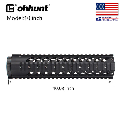 ohhunt® AR-15 10" Mid Length Free Float Quad Rail Handguard with Barrel Nut