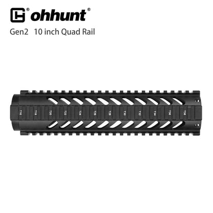 Ohhunt Gen2 AR-15 10 inch Free Float Quad Rail Handguard