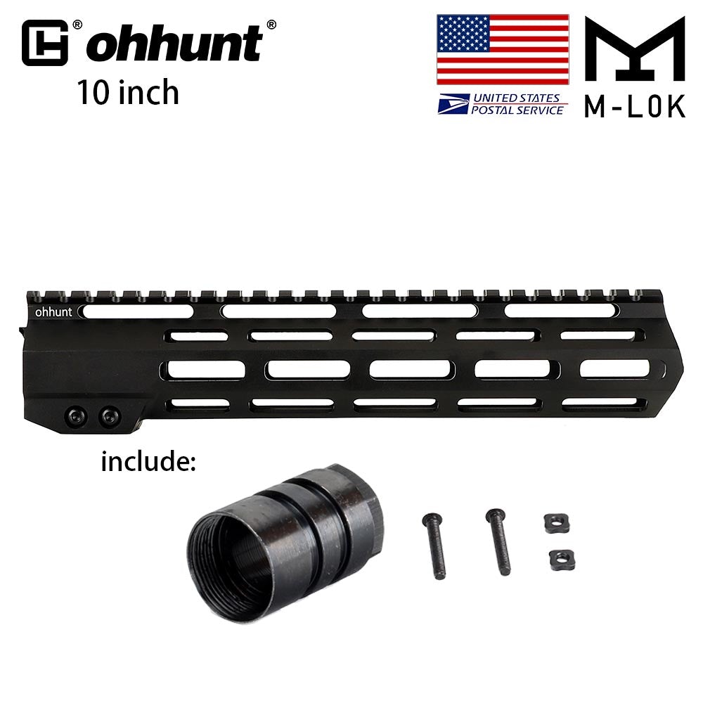 ohhunt® AR-15 Ultra Slim Free Float M-Lok Handguard со стальной гайкой ствола 4 дюйма 7 дюймов 9 дюймов 10 дюймов 12 дюймов 13,5 дюймов 15 дюймов 17 дюймов