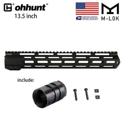 ohhunt® AR-15 Ultra Slim Free Float M-Lok Handschutz mit Stahllaufmutter 4" 7" 9" 10" 12" 13,5" 15" 17"