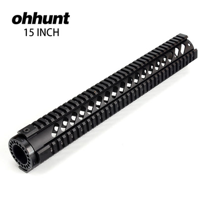 ohhunt AR-15 15 inch Free Float Quad Rail Handguard with Barrel Nut