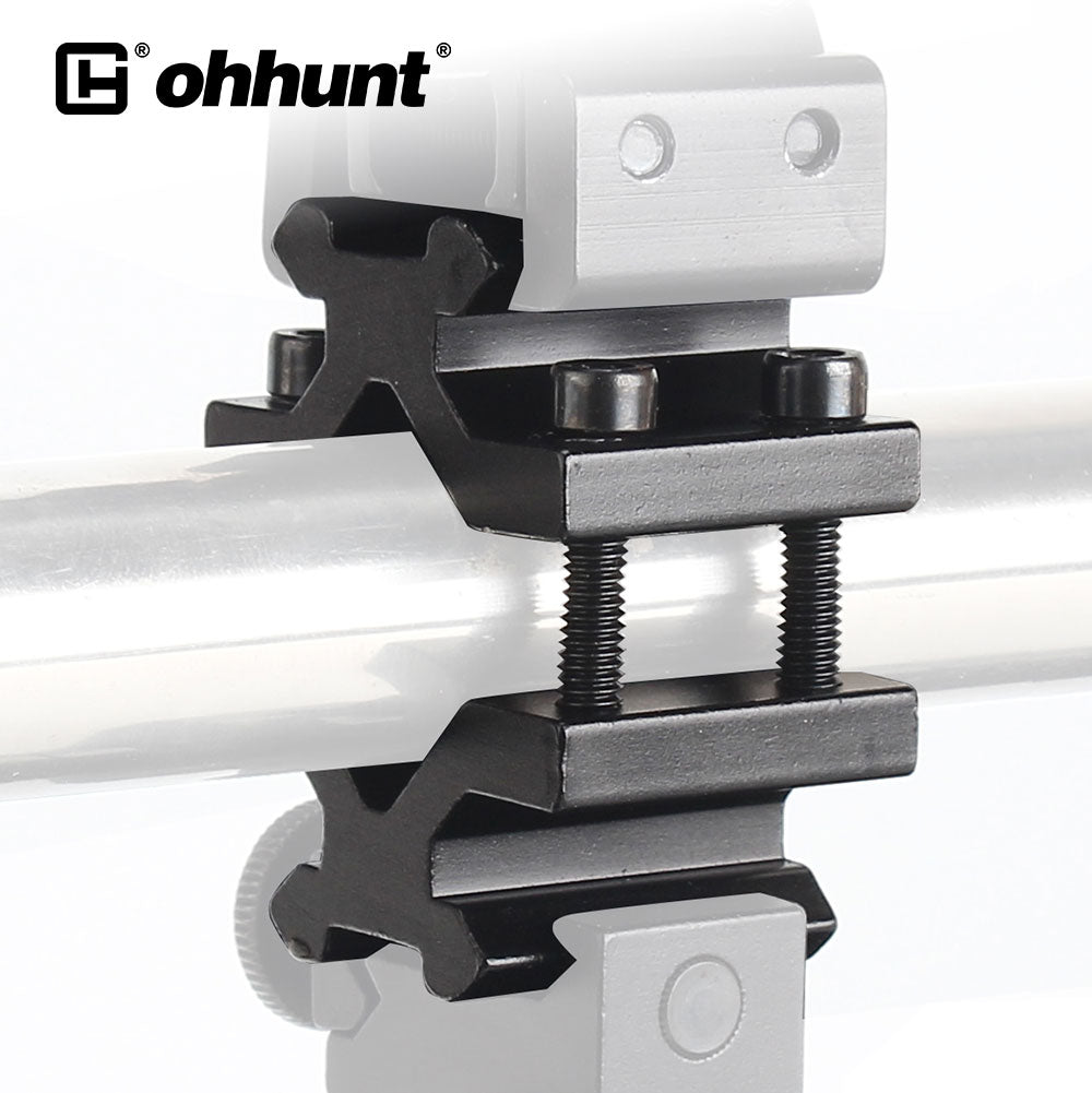 ohhunt Dual Sides Picatinny Rail Rifle Barrel Mount Universal Tube Adapter for Flashlight or Sight