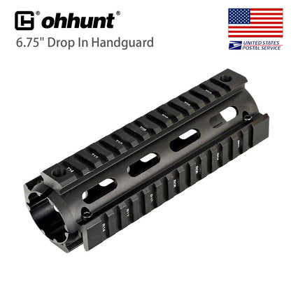 6.75" Carbine Length 2 Piece Drop In Quad Rail Handguard 