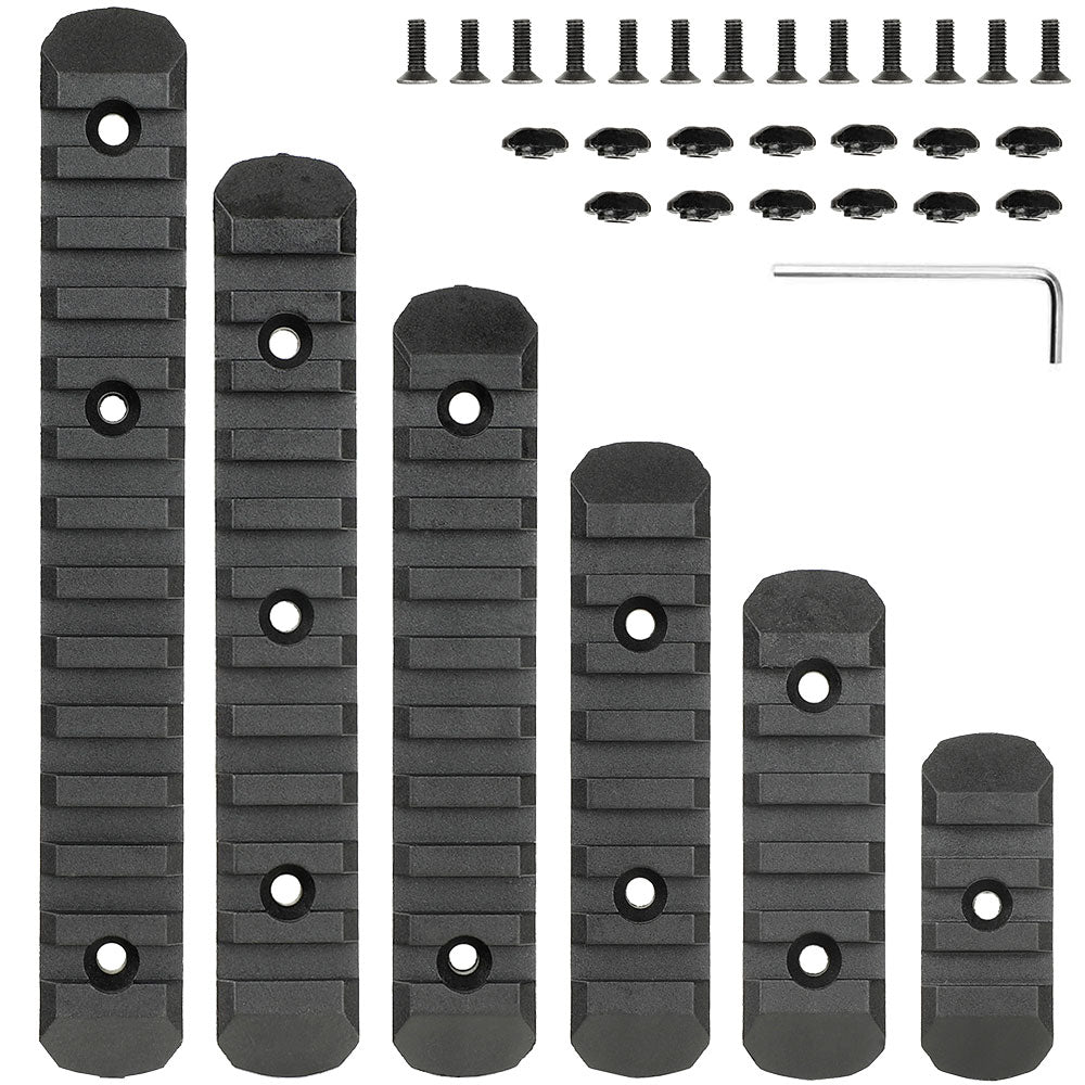 Conjunto de seção de trilho de resina Picatinny ohhunt® compatível com M-lok e KeyMod 6 unidades