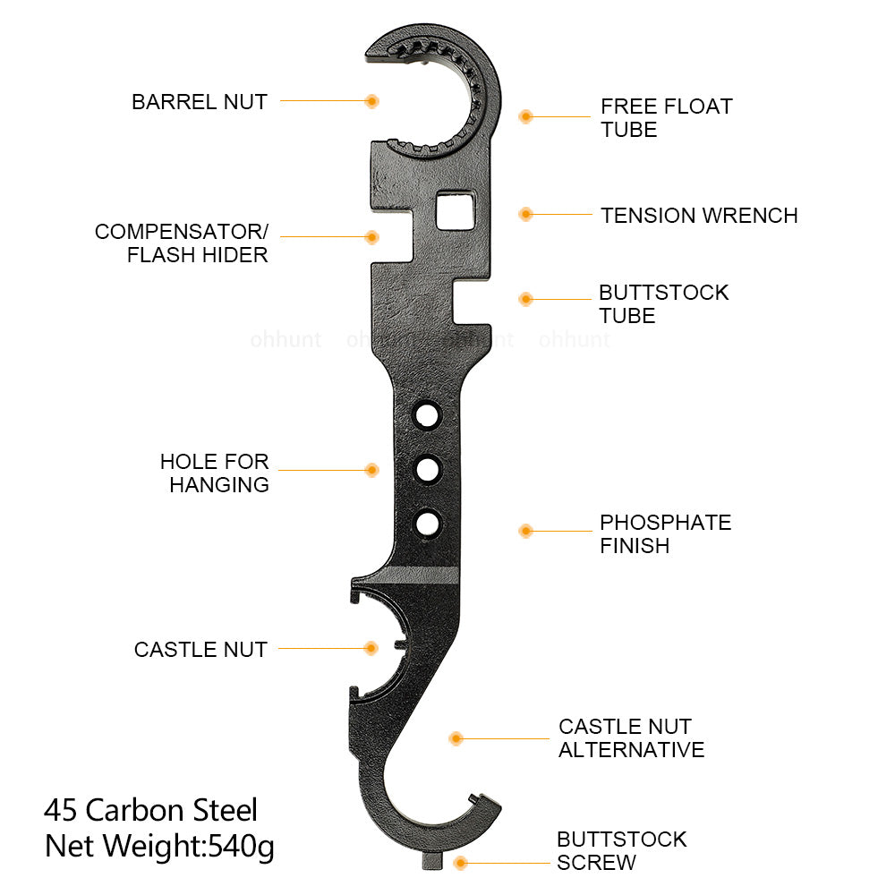 AR-15 Armorer's Combo Wrench For Barrel Nut Castle Nut