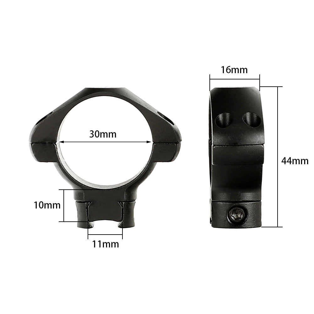 ohhunt® Steel 30mm Diameter 11mm 3/8 Dovetail Scope Rings - Medium Pro