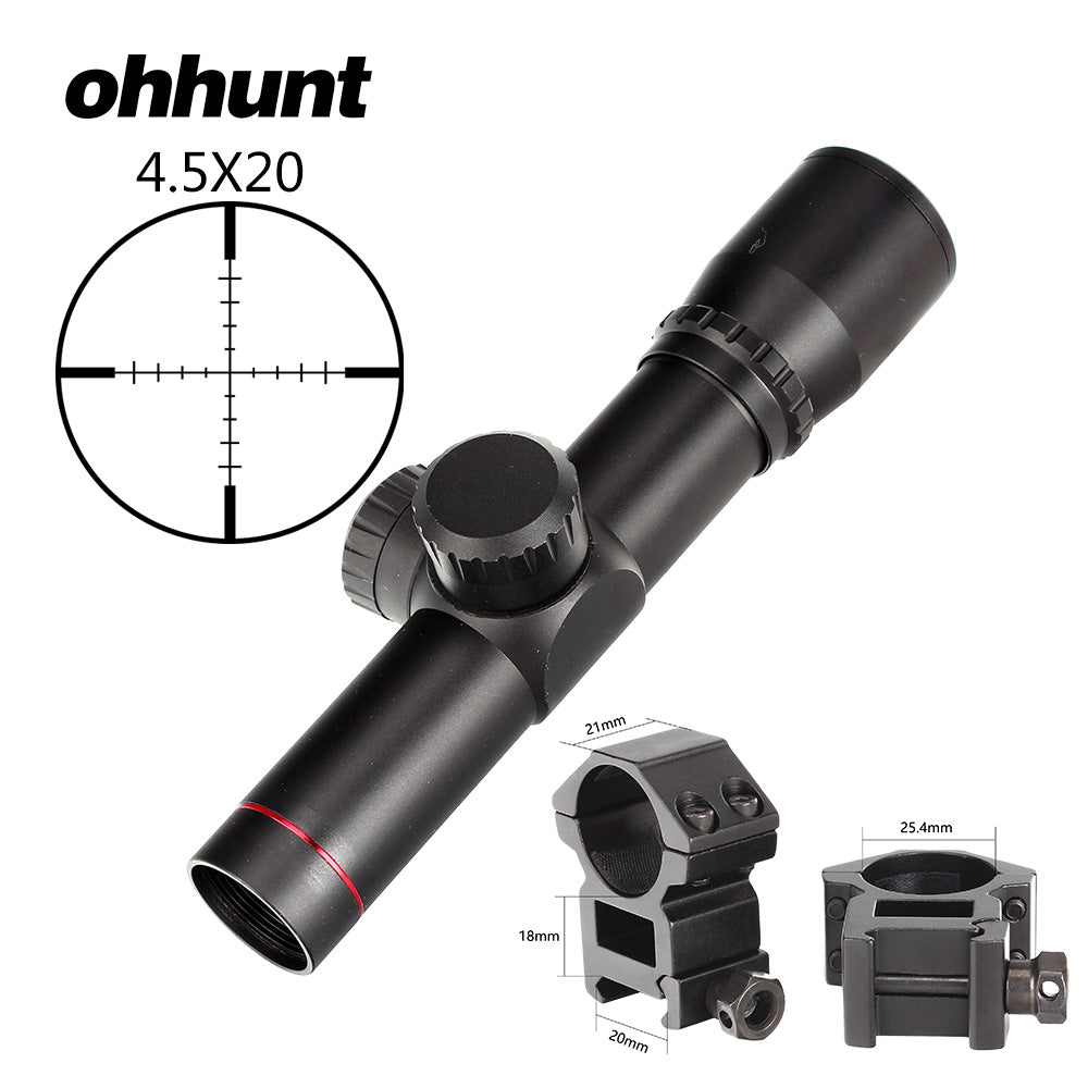 ohhunt 4.5x20 1インチ 軽量 コンパクト ライフル スコープ