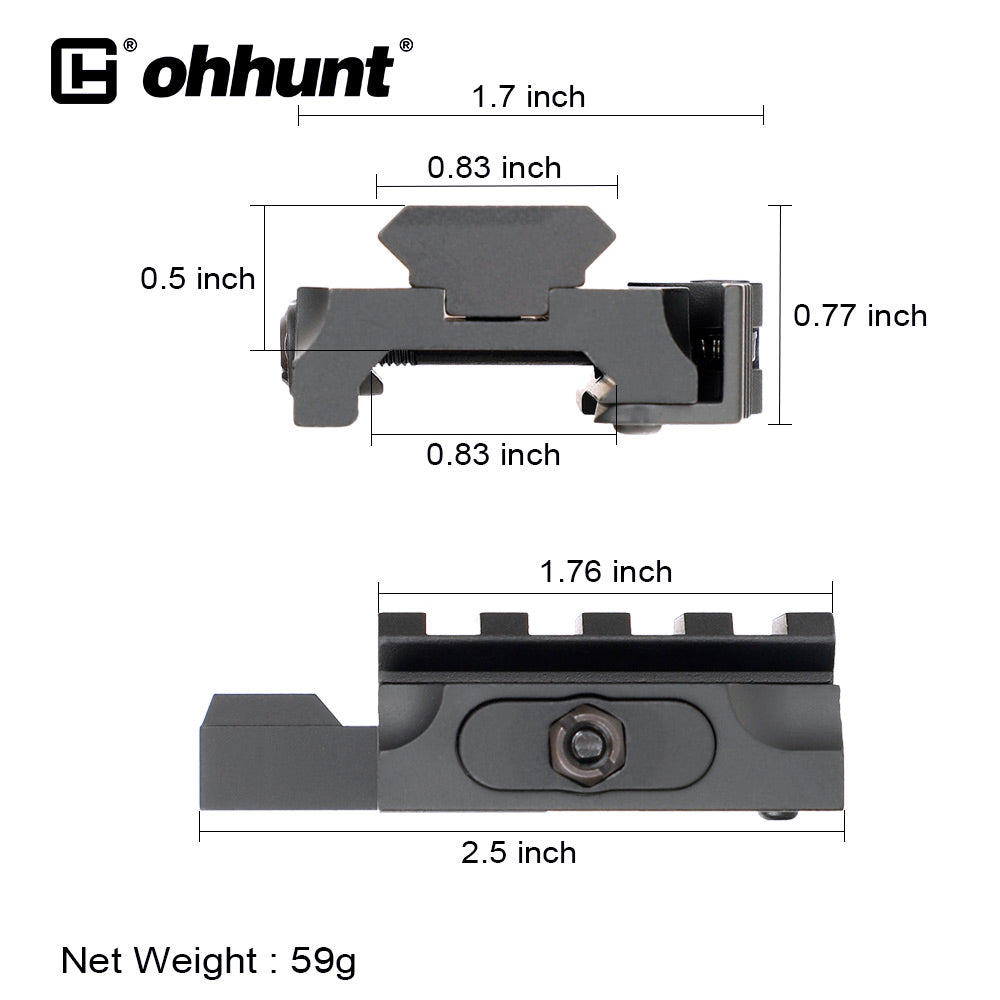 ohhunt QD Picatinny Riser Mount Adaptor AR Scope Riser For Red Dot AR ...