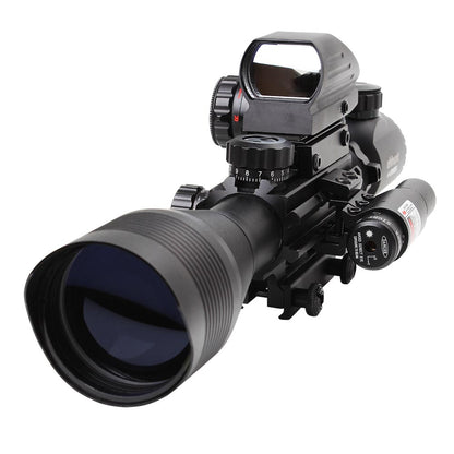 Ohhunt Tactical 4-12X50 Combo Rifle Scope with Red Dot Sight  4 Holographic Reticle Combat Riflescope