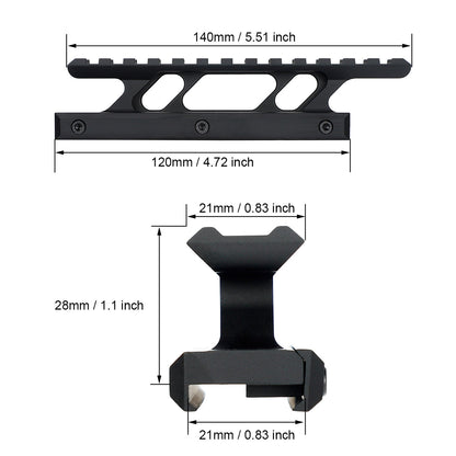 ohhunt Cantilever Picatinny Riser Mount for Red Dot 1.1 inch High profile
