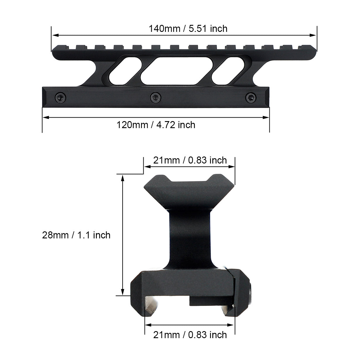 Ultra Cheap Picatinny Rail Riser Mount for Red Dot – ohhunt
