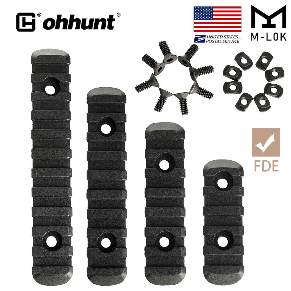 Ohhunt Multipurpose Polymer M-LOK Picatinny Rail Section Kit for Tactical AR15 Handguards Black/FDE