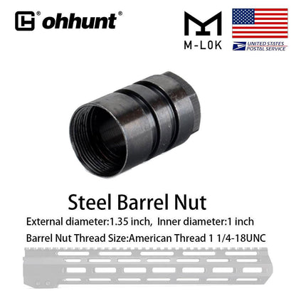 ohhunt® AR15 Steel Replacement M-LOK Handguard Barrel Nut With Mounting Nuts And Screws