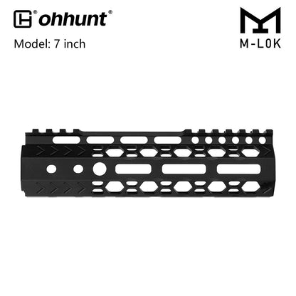 ohhunt AR-15 7" Ultra Light Hex Free Float M-lok Handguard with Steel Barrel Nut