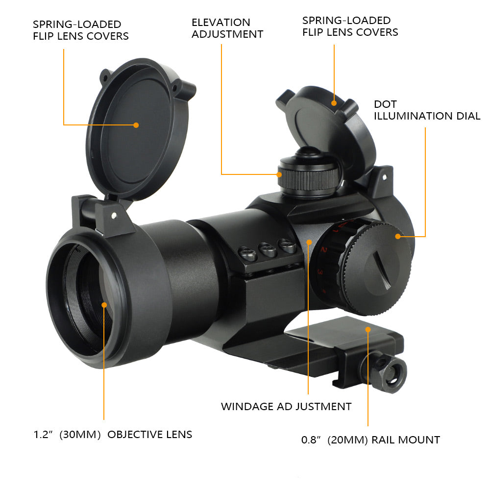 Ohhunt 4 MOA Rot/Grün Fadenkreuz Reflex Red Dot Visier mit Cantilever –  ohhunt, image size:1000x1000
