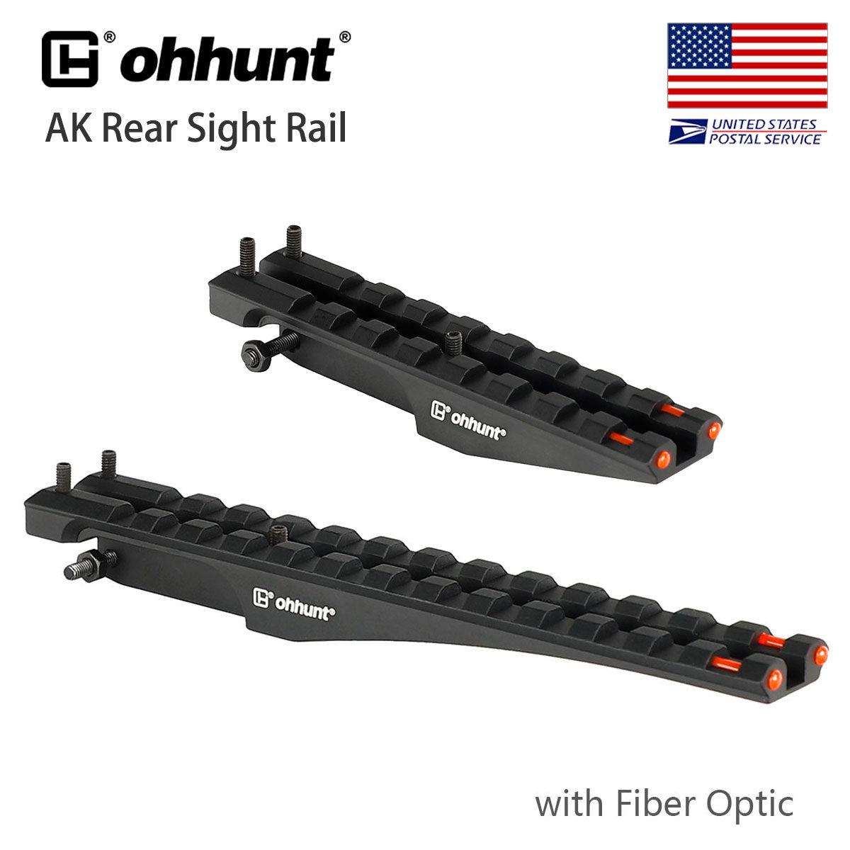 ohhunt® AK Red Dot Mount Picatinny Rail with Fiber Optic