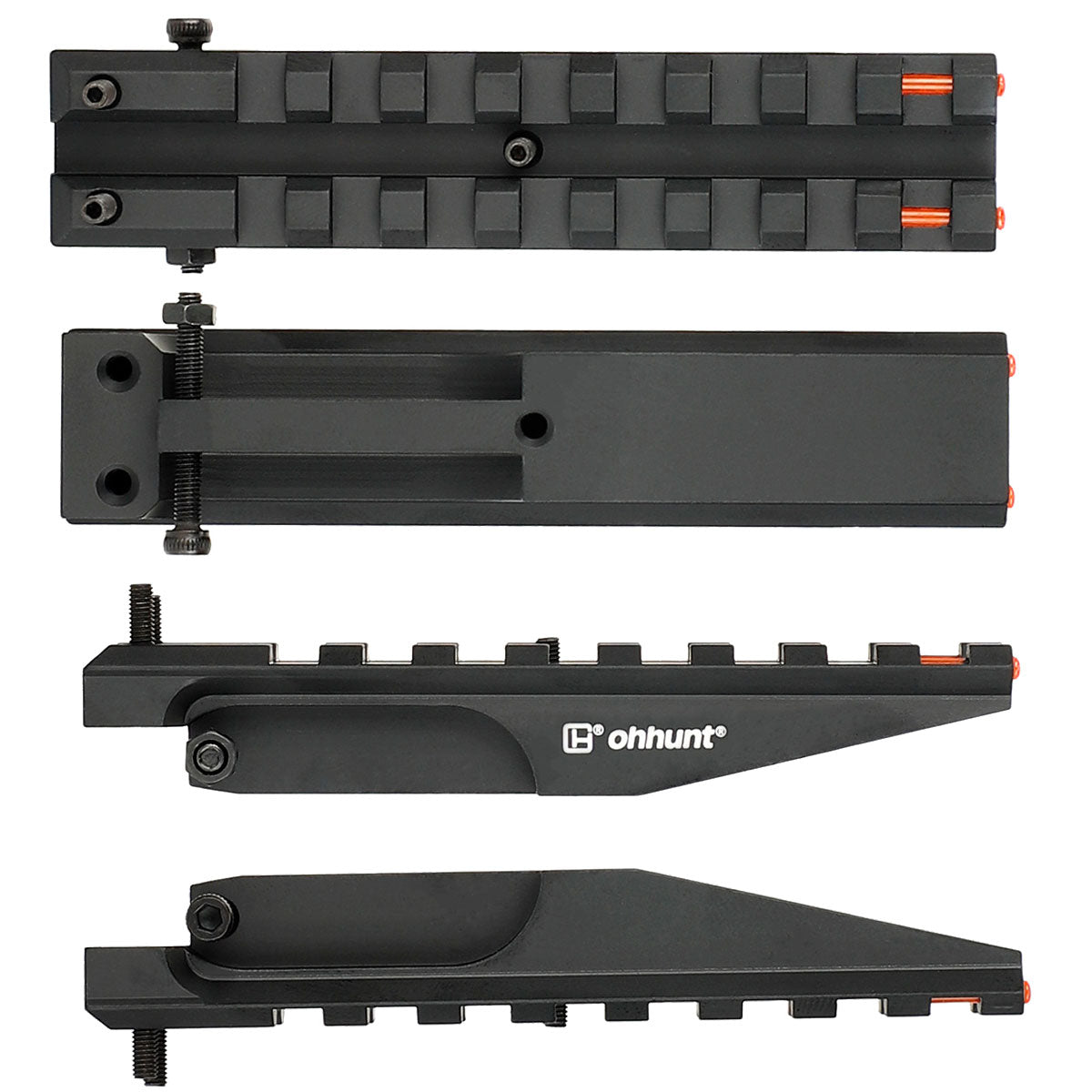 ohhunt® AK Red Dot Mount Picatinny Rail with Fiber Optic