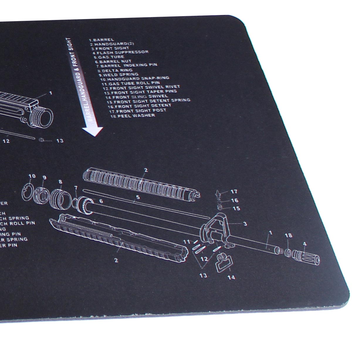 ohhunt® AR-15 Parts Diagram & Instructions Gun Cleaning Mat Armorers B