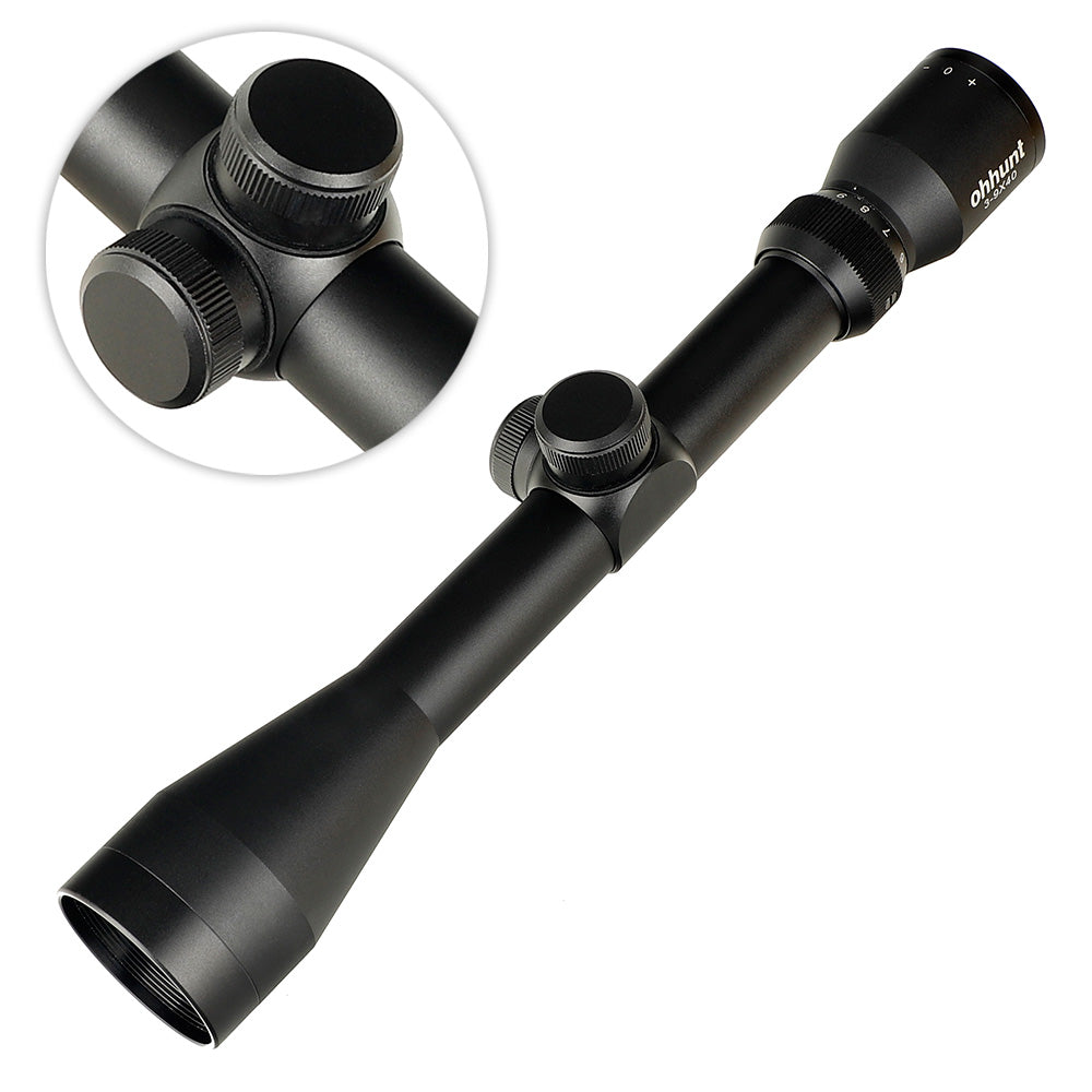 ohhunt®3-9X40 Hunting Rifle Scope Mil Dot Reticle with Scope Rings