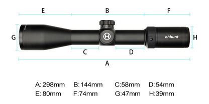 Ohhunt Guardian 4-14X44 SF Lunette de visée pour fusil de chasse 30 mm Parallaxe latérale du tube avec anneaux de montage 
