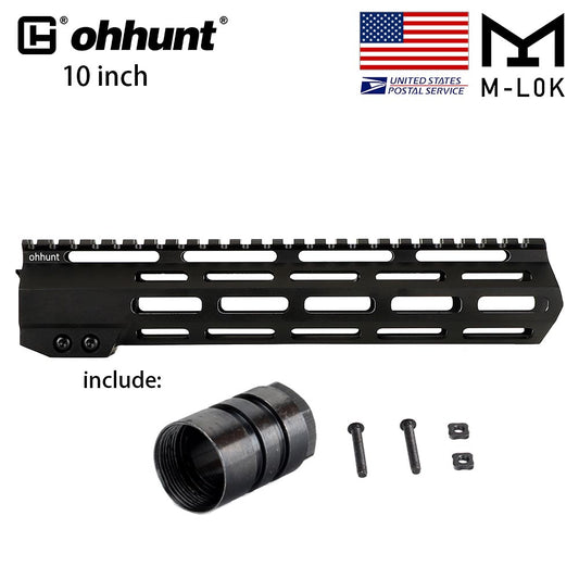 ohhunt® AR-15 10" Free Float M-Lok Handguard With Steel Barrel Nut  Low Profile