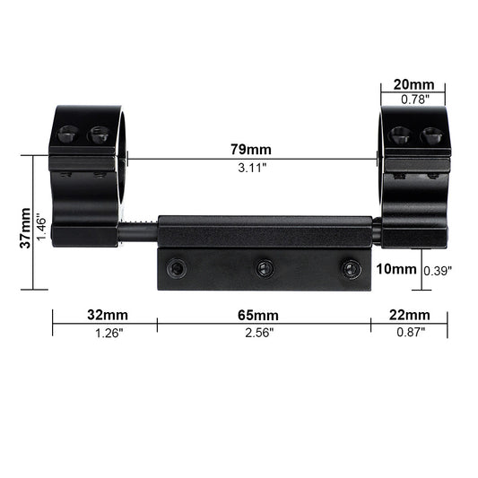 ohhunt® 1 inch/30mm Picatinny Scope Mount Zero Recoil - High Profile