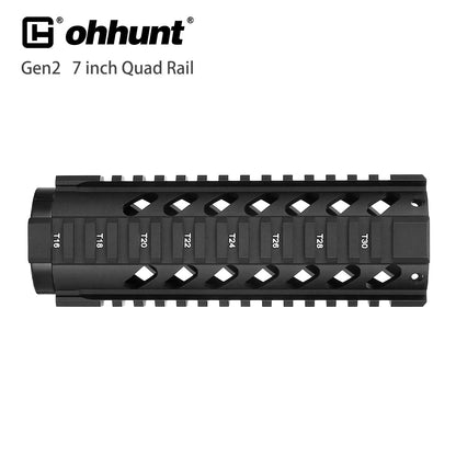 Ohhunt Gen2  AR-15 7 inch Free Float Quad Rail Handguard