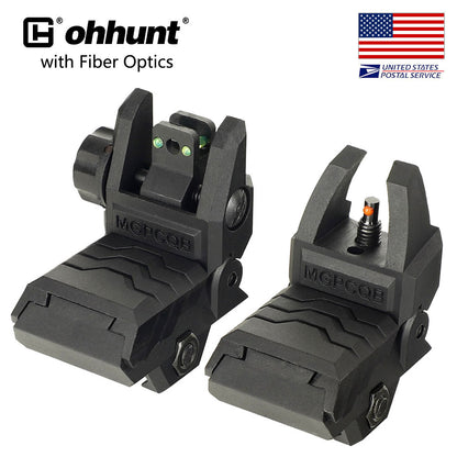 Ohhunt Polymer AR-15 Flip up Front Rear Sight Back-Up Sight Kit