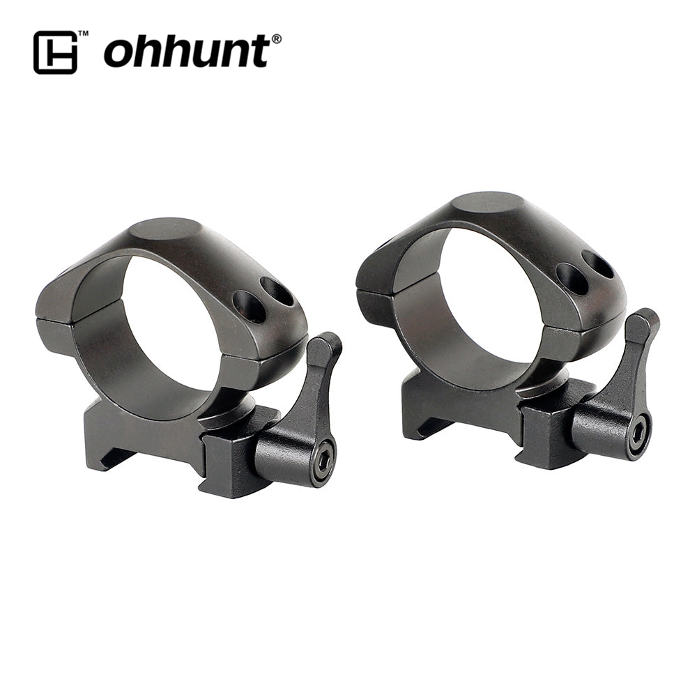 ohhunt® Steel Quick Release 30mm Picatinny Scope Rings Medium Profile