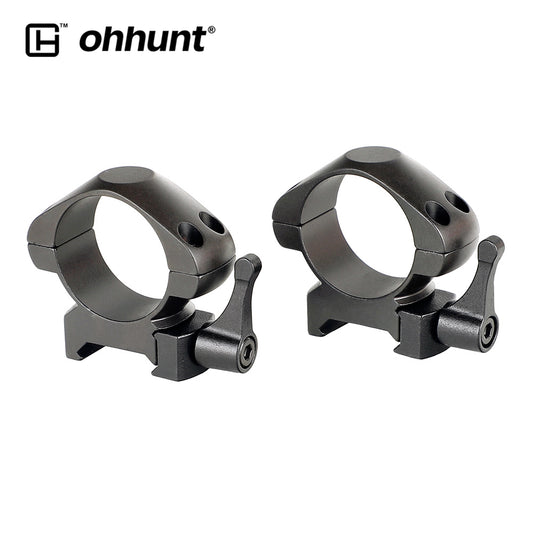 ohhunt® Steel Quick Release 30mm Picatinny Scope Rings Mount Medium Profile 2PCs