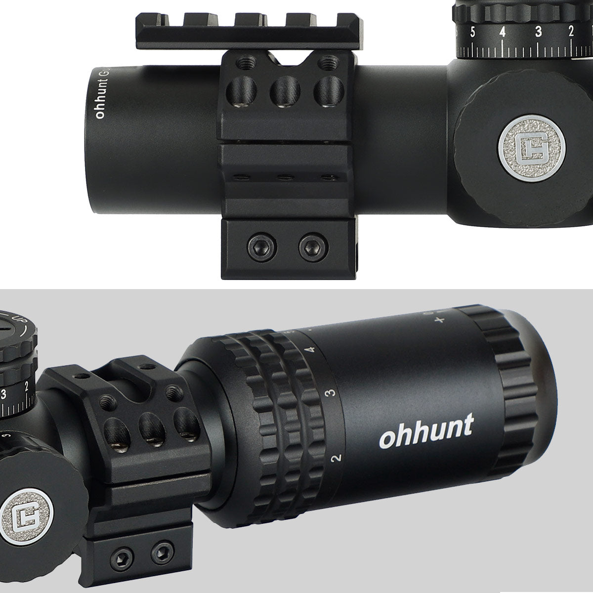 Red Scope Rings Ohhunt® 1 inch 30mm Scope Rings with Detachable Top Picatinny Rail Low ...