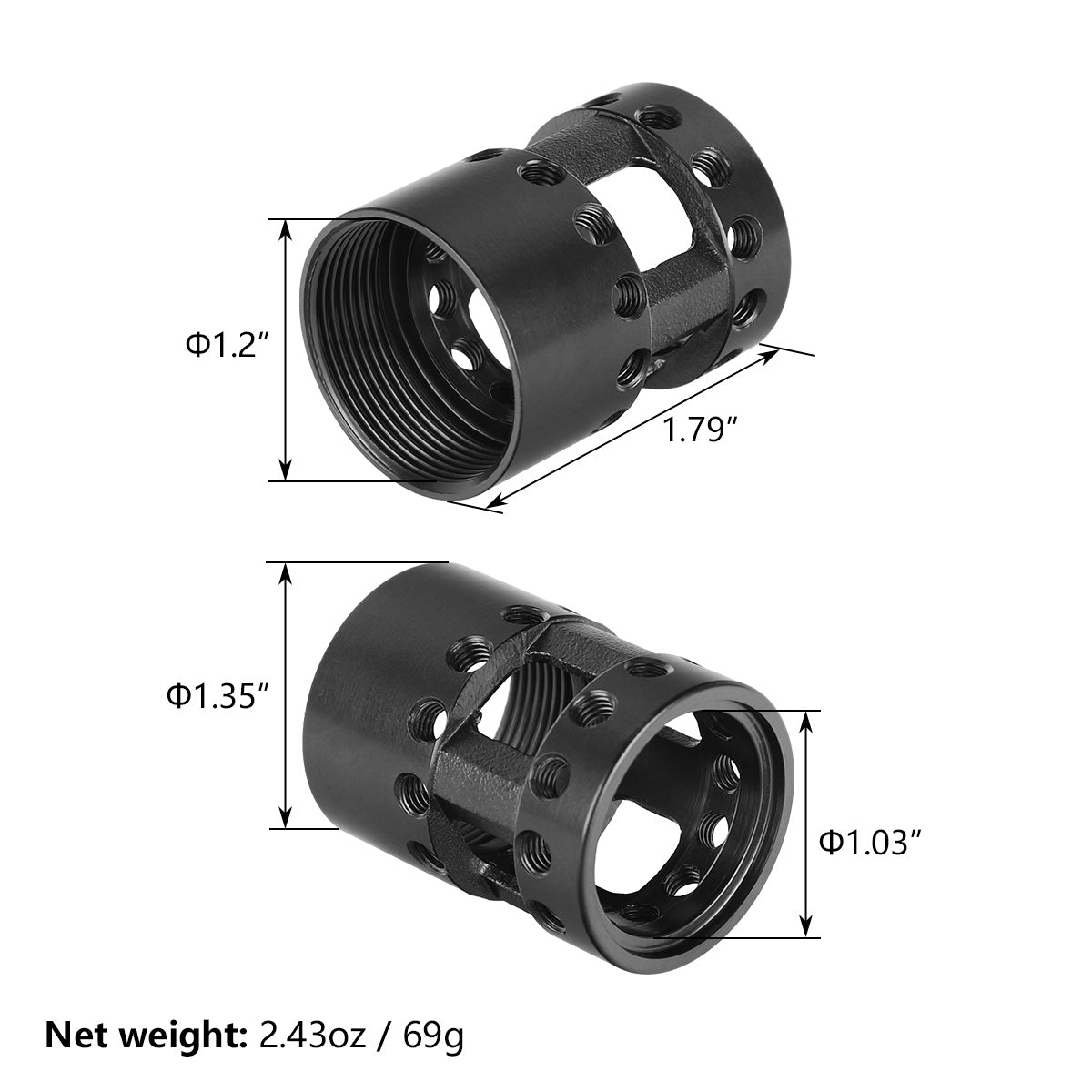 ohhunt® AR15 Steel Barrel Nut with Screw Hole for Free Float Handguard
