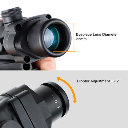 ohhunt® Tactical 3.5X35 Rifle Scope Red/Green Fiber Optic Illuminated Reticle with Sunshades Diopter Adjustment