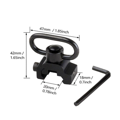 ohhunt® Tactical 20mm Picatinny Rail Mounted Sling Adapter W/ QD Heavy Duty Swivel Push Button