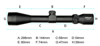 Ohhunt 3-9X40 HK Hunting Rifle Scope with Scope Rings