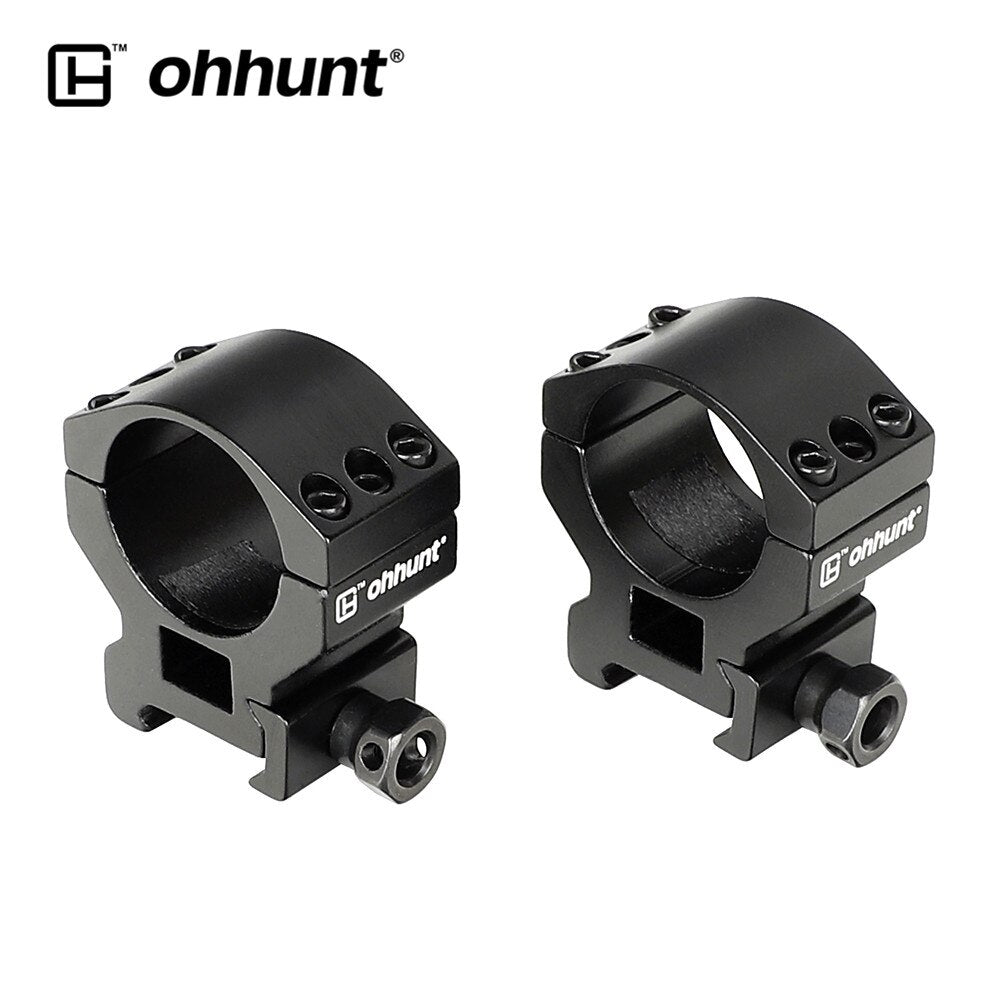 ohhunt® 1 inch 30mm Scope Rings with Stop-pin fits All Picatinny/Weaver Rails 2PCs  - Medium Profile