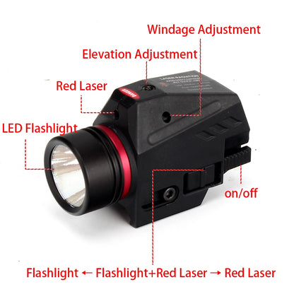 ohhunt Tactical 150 Lumen Red LED Flashlight Integrated Combo For AR AK Picatinny Rail system
