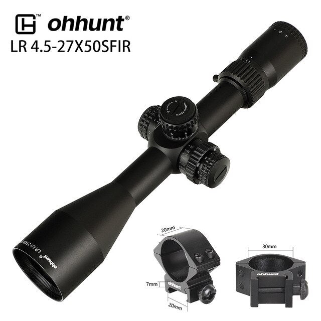 ohhunt® LR 4.5-27x50 SFIR Long Range Rifle Scope Mil Dot Glass Etched