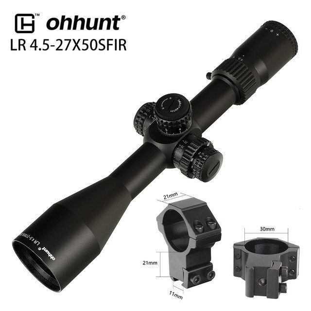 ohhunt® LR 4.5-27x50 SFIR 長距離ライフルスコープ ミルドット