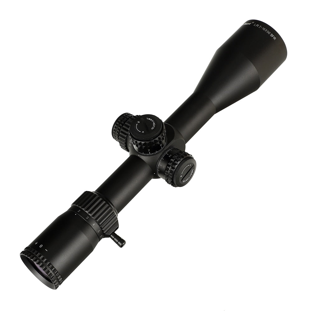 ohhunt® LR 2-16x50 SFIR Tactical Rifle Scope with Glass Etched Reticle Side Parallax Turrets Lock Reset Large Hand Wheel
