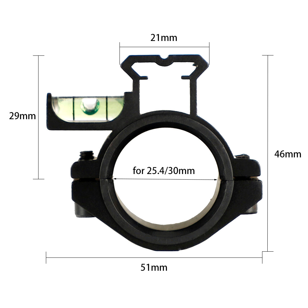 ohhunt Scope Flashlight Barrel Mount 25.4mm and 30mm Ring Adapter 20mm Picatinny Rail with Bubble Level