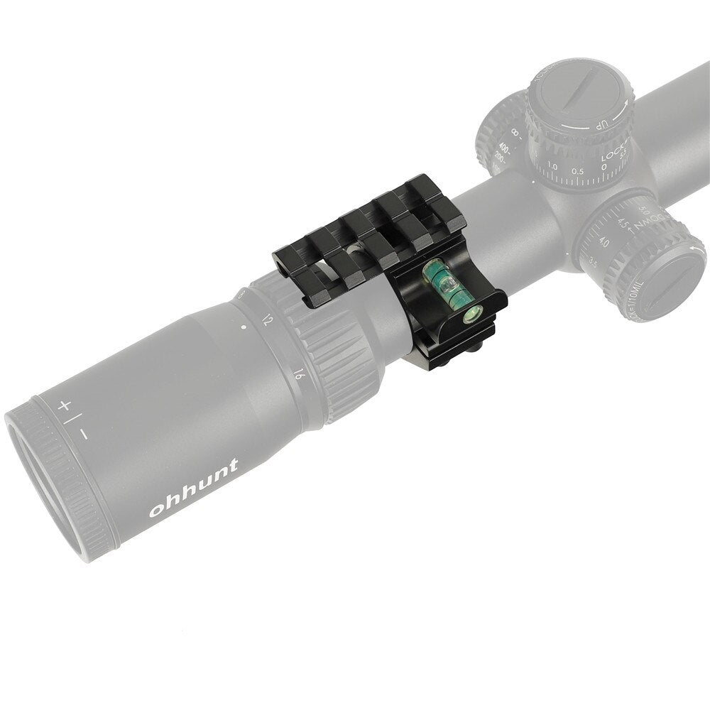 ohhunt Scope Flashlight Barrel Mount 25.4mm and 30mm Ring Adapter 20mm Picatinny Rail with Bubble Level