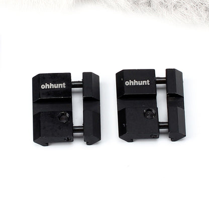 ohhunt 2pcs Low 11mm Dovetail Airgun to Picatinny Rail Snap-in Adaptor For Scope Rings Mount With Stop Pin