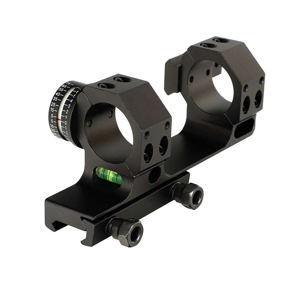 ohhunt 1 inch 30mm Offset Bi-direction Picatinny Rings Mount with Side Rail Angle Cosine Indicator Kit and Bubb Level