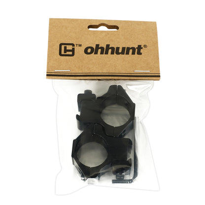 ohhunt® 11mm 3/8" Dovetail Scope Rings 1 inch Dia with Stop Pin Med Profile  2PCs
