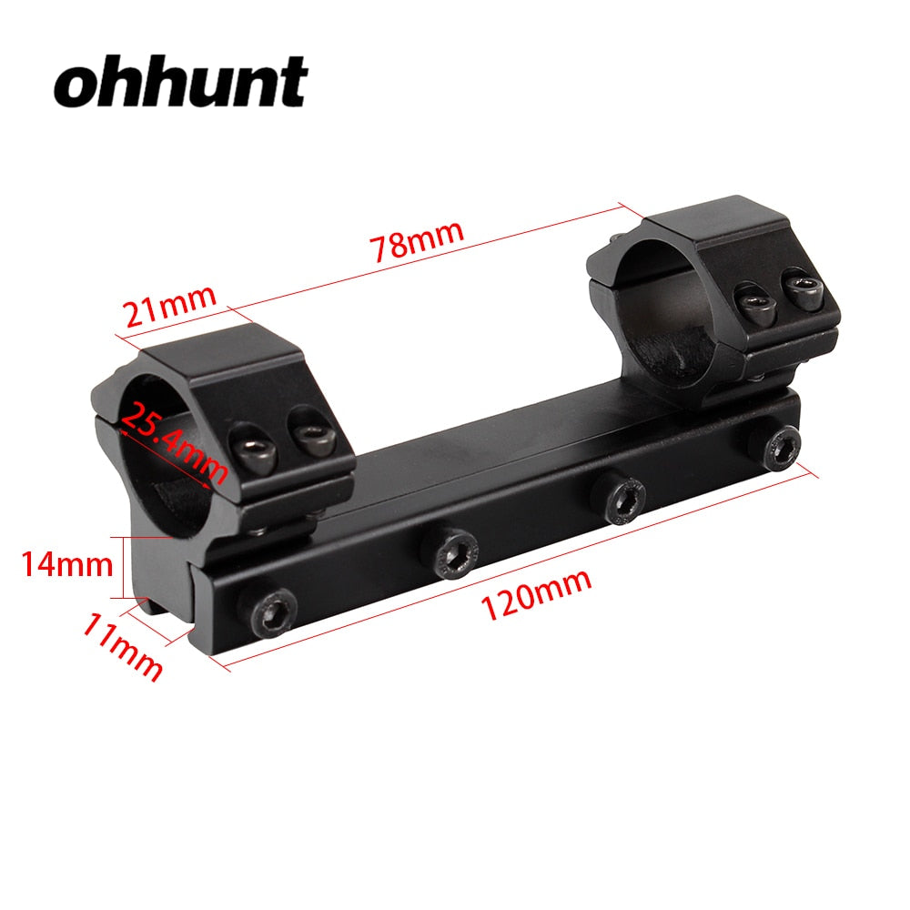 ohhunt 11mm Dovetail 1 inch Scope Rings with Stop Pin 12cm Long Medium Profile